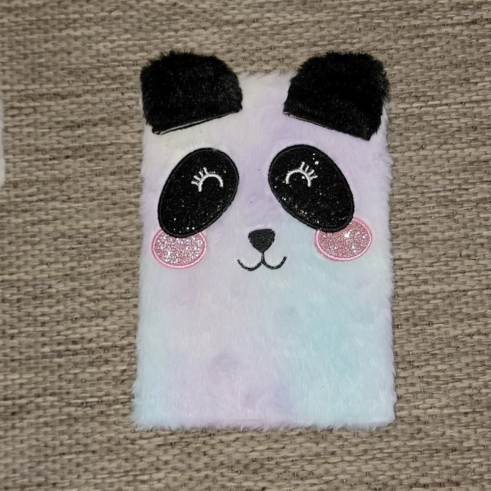 Panda Bear Plush Notebook Journal Diary Hardback 8x6 NWOT